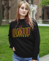 Action C CMU Chippewas Black Crewneck Sweatshirt