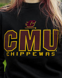 Action C CMU Chippewas Black Crewneck Sweatshirt