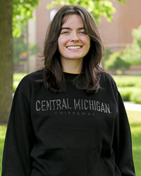 3D Central Michigan Chippewas Black Fundamental Fleece Crewneck Sweatshirt