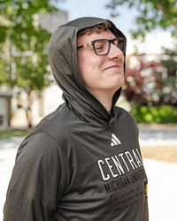 Central Michigan University Action C Mt. Pleasant, MI Gray Hooded Long Sleeve T-Shirt
