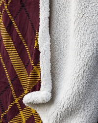 Action C Central Michigan University Tartan Sherpa Fleece Blanket