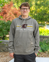 Action C Central Michigan University CMU Distressed Concrete Gray Hoodie
