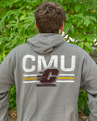 Action C Central Michigan University CMU Distressed Concrete Gray Hoodie