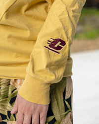 Central Michigan Action C CMU Fire Up Chips! Gold Long Sleeve T-Shirt