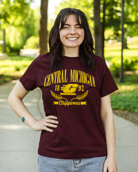 Central Michigan Chippewas 1892 Action C Laurels Women’s Maroon T-Shirt