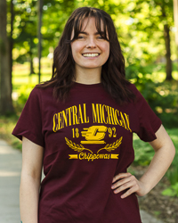 Central Michigan Chippewas 1892 Action C Laurels Women’s Maroon T-Shirt