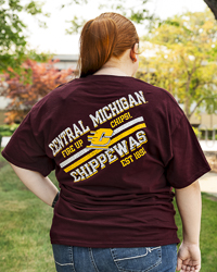 Action C Central Michigan Fire Up Chips! Est. 1892 Maroon Graphic T-Shirt
