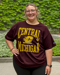 Central Michigan Block Text Action C Maroon T-Shirt