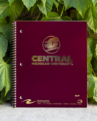Action C Central Michigan Maroon 3 Subject Spiral Notebook