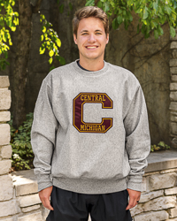 Block C Central Michigan Vintage Reverse Weave® Gray Crewneck Sweatshirt