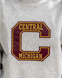 Block C Central Michigan Vintage Reverse Weave® Gray Crewneck Sweatshirt