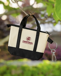 Action C Central Michigan University Black & Cream Mini Tote Bag Key Chain