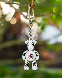 Action C Black & White Cow Key Chain
