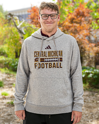 Central Michigan Football Action C Football Laces Gray Heather Hoodie