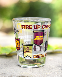 Action C Central Michigan Stained Glass Style Pennants Shot Glass