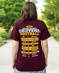 2026 Central Michigan Football Schedule Maroon T-Shirt