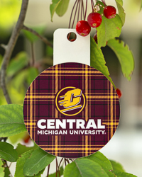 Action C Central Michigan University Tartan Round Sticker